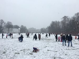 Children Playing in the snow on Yelegin Island