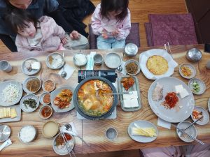 A feast of traditional Korean food 