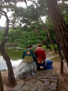 The beautiful Hanbok, Korea's traditional dress, worn by my sister and I