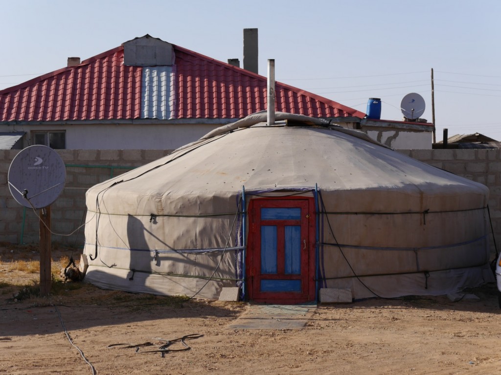 A traditional Ger, complete with satelite dish - Mongolia, China