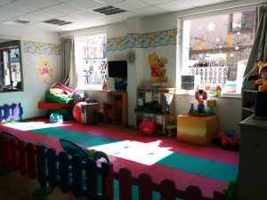 The toddler play area at Chunmiao home
