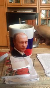 Nothing is more Russian than drinking chai from a Putin mug