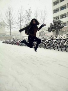 Jump for joy its snow!
