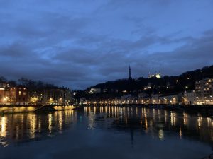 Lyon by night, the banks of the Saône