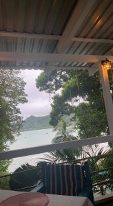 View over the beach from the restaurant