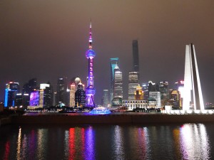 Shanghai skyline at night, Dec 2014 - Emily Martin