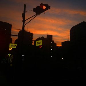 The sunset a few days ago, the sky was amazingly beautiful and contrasted nicely with Tokyo's skyscrapers.