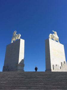 Huge statues at Genghis Khan Mausoleum