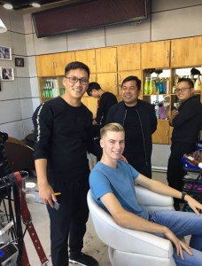 Getting my haircut in Inner Mongolia