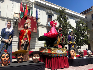 The procession props on display