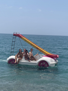 Us and our pedalo!