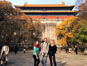 The rather impressive Ming tombs towering up in the background!