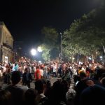 Crowds flow through the streets in celebration of José Martí's birthday in Havana, Cuba.