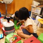 Playing with the kids at my host family, this night was a sweet shop ^^