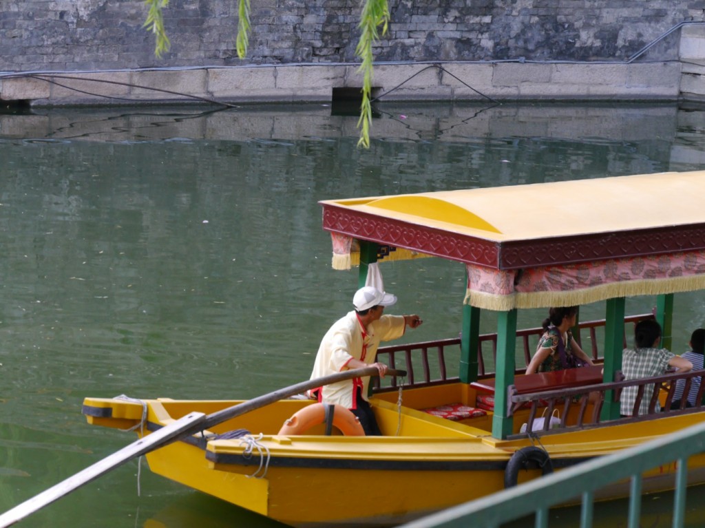 Boat on the lake at Beihai Park, Beijing, China