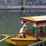 Boat on the lake at Beihai Park, Beijing, China
