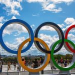 Paris avec les anneaux olympiques
